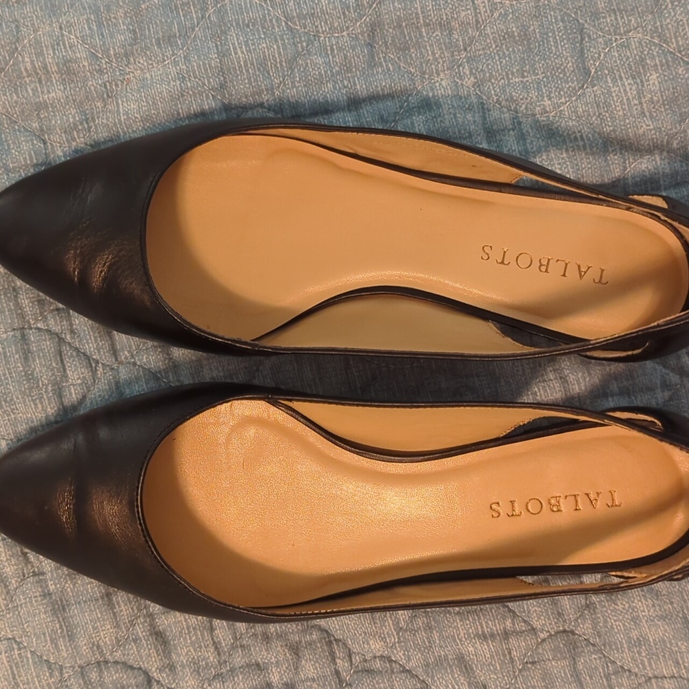 Talbots Black Flats size 9